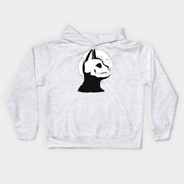 wolf and the moon Kids Hoodie by TuaPortal